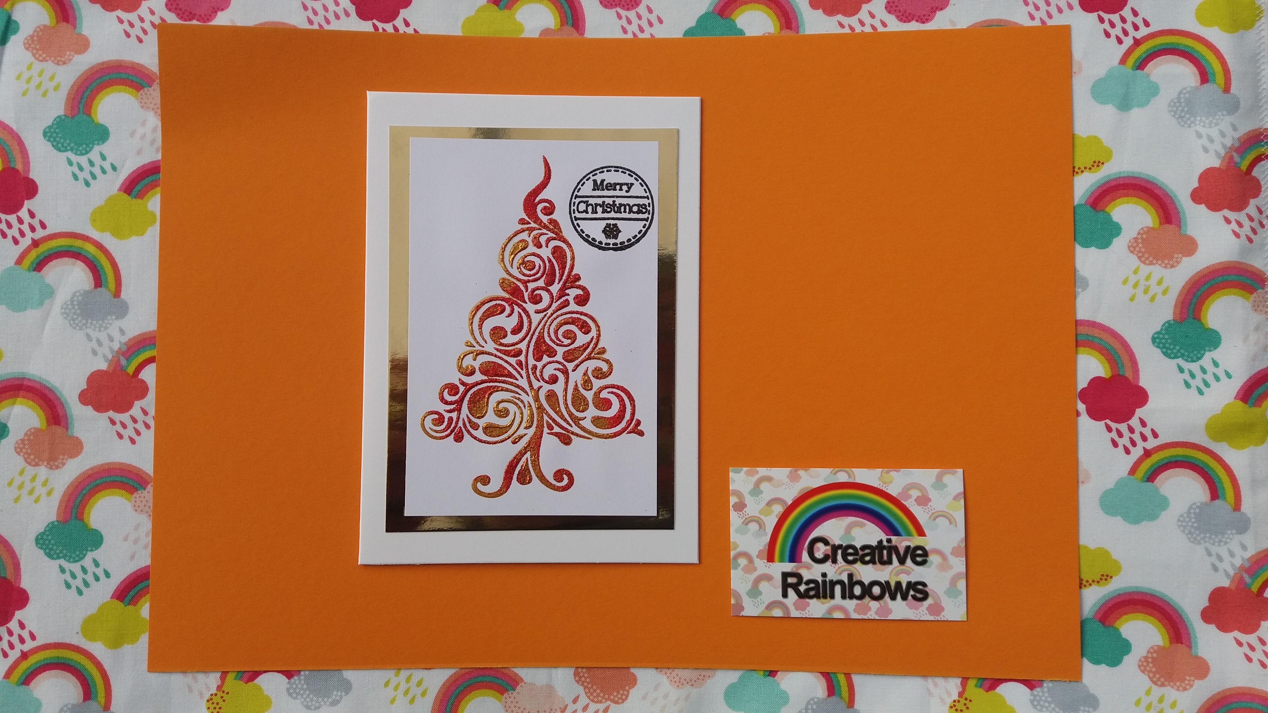 Embossed Christmas tree card
